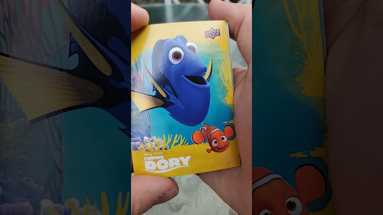 finding dory trading cards pack opening