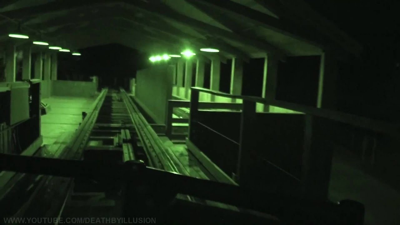 Apocalypse Nightvision On-ride Front Seat (HD POV) Six Flags Magic Mountain