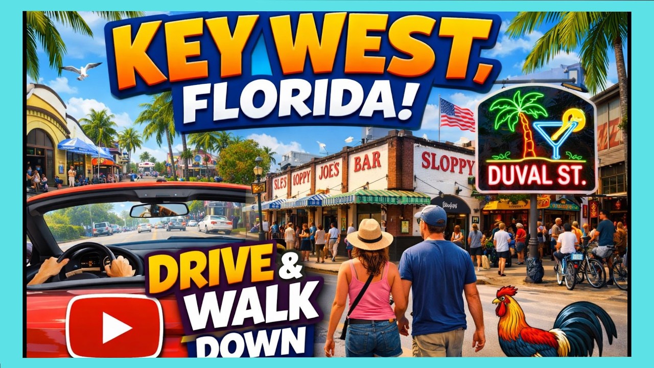 Christmas in PARADISE 🎄 Duval Street Key West Walk & Drive