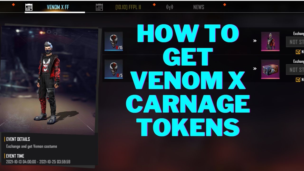 How To Get Venom x Carnage Tokens In Free Fire || Venom x Carnage Tokens || Venom Bundle