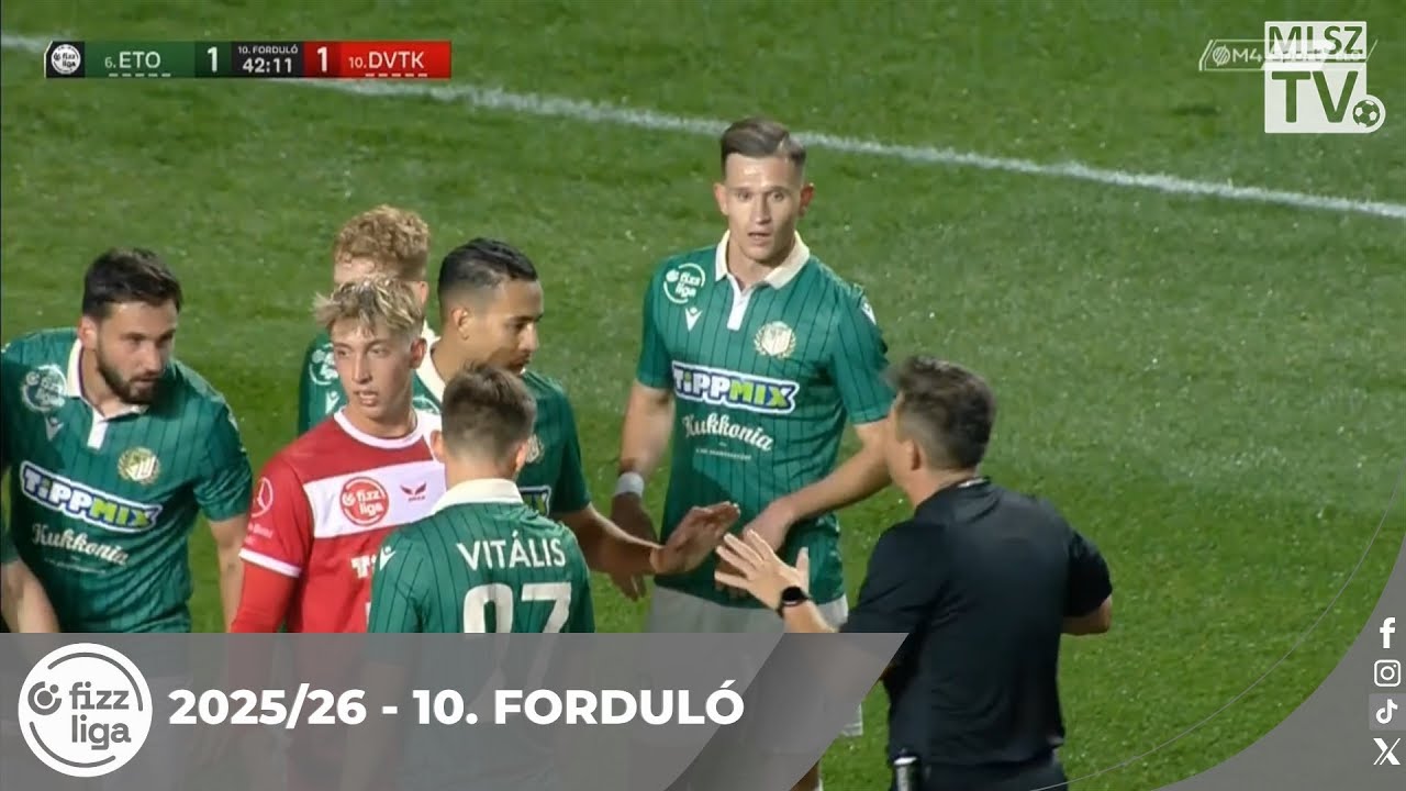 ETO FC – DVTK | 3-1 | (2-1) | Fizz Liga | 10. forduló | MLSZTV
