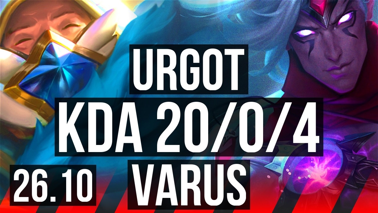 URGOT vs VARUS (TOP) | Perfect KDA: 20/0/4, Stormraider's Surge | EUNE Challenger | 26.10