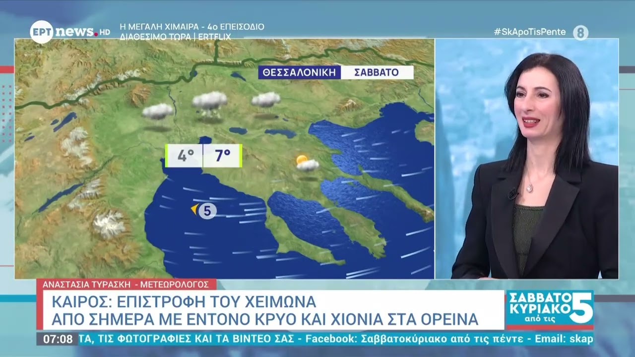 Η πρόγνωση του καιρού από την μετεωρολόγο Αναστασία Τυράσκη