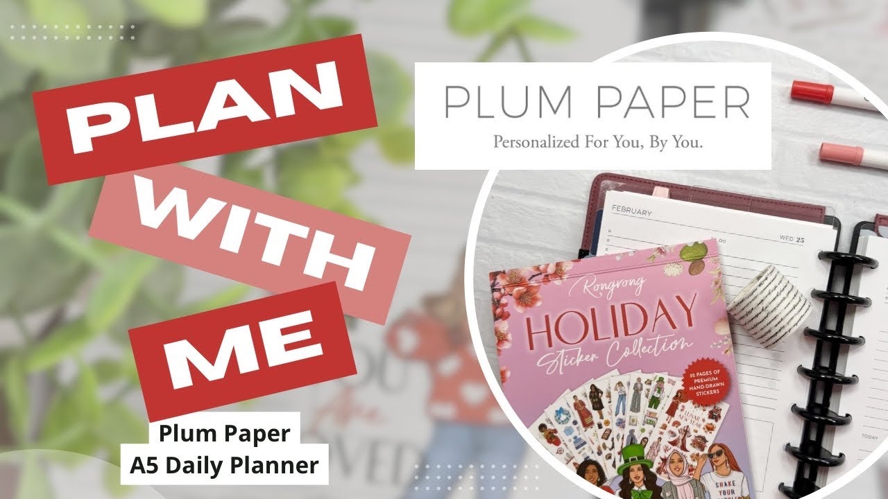 🌹 DAILY PLAN WITH ME 🌹Plum Paper Planner | Plum Paper | A5 Planner | 02/25/26