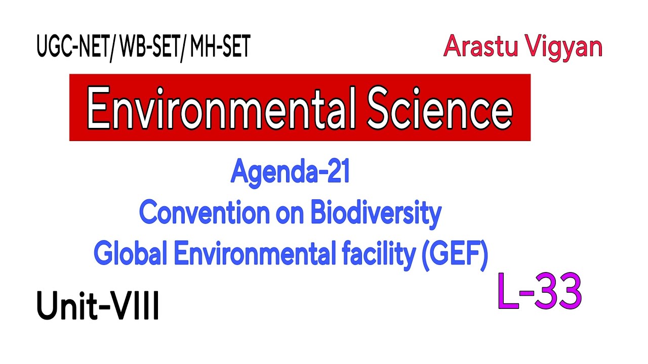 Agenda-21, Convention on Biodiversity, Global Environmental facility/ Unit -8 / 