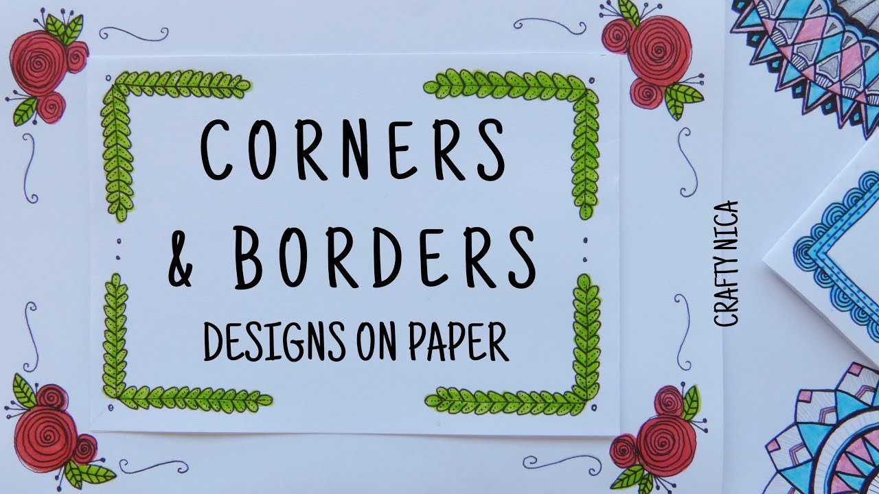 CORNER DESIGNS FOR PROJECTS ❤ BORDER DESIGNS ON PAPER  ❤ PROJECT FILE DECORATION IDEAS