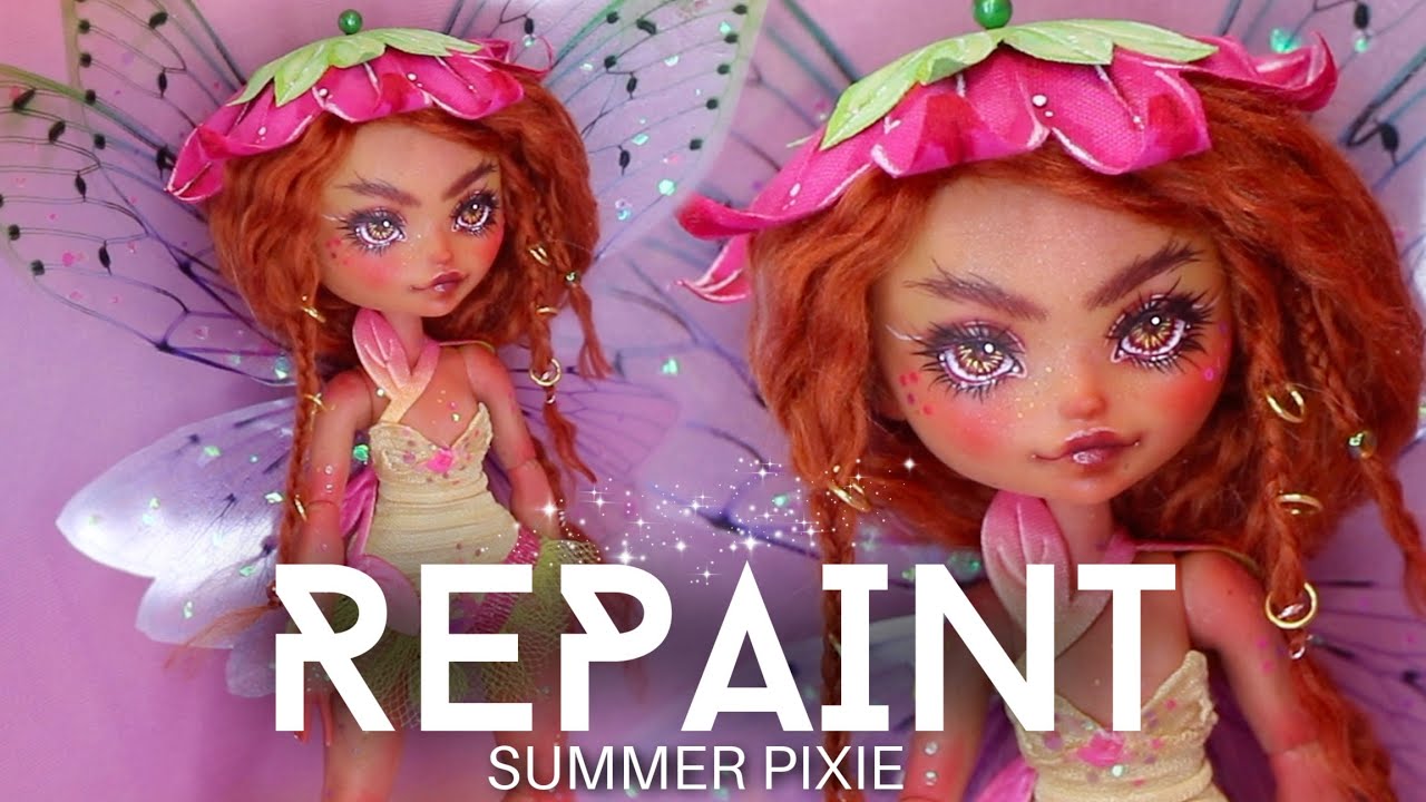 REPAINT ! Summer Pixie OOAK Barbie Extra Mini & Cave Club Hybrid Doll Custom Tutorial