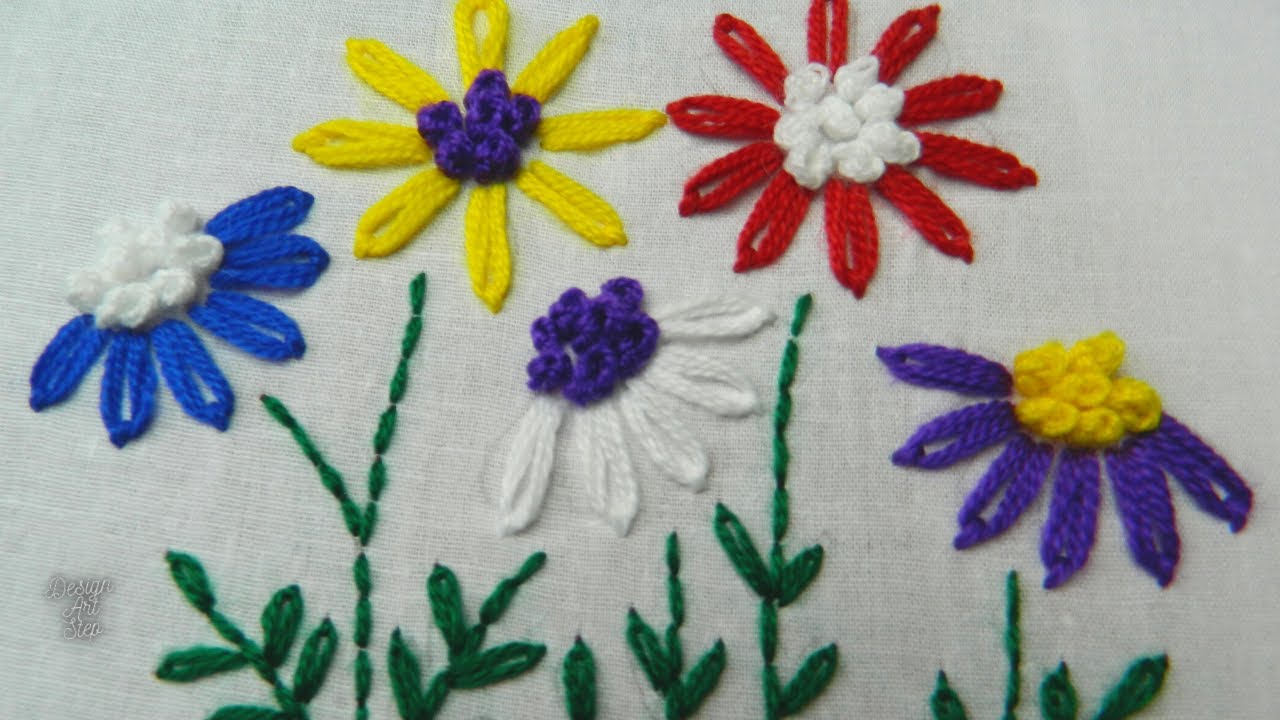 Lazy Daisy Stitch Tutorial Lazy Daisy Stitch For Beginners Step By Step Tutorial Class
