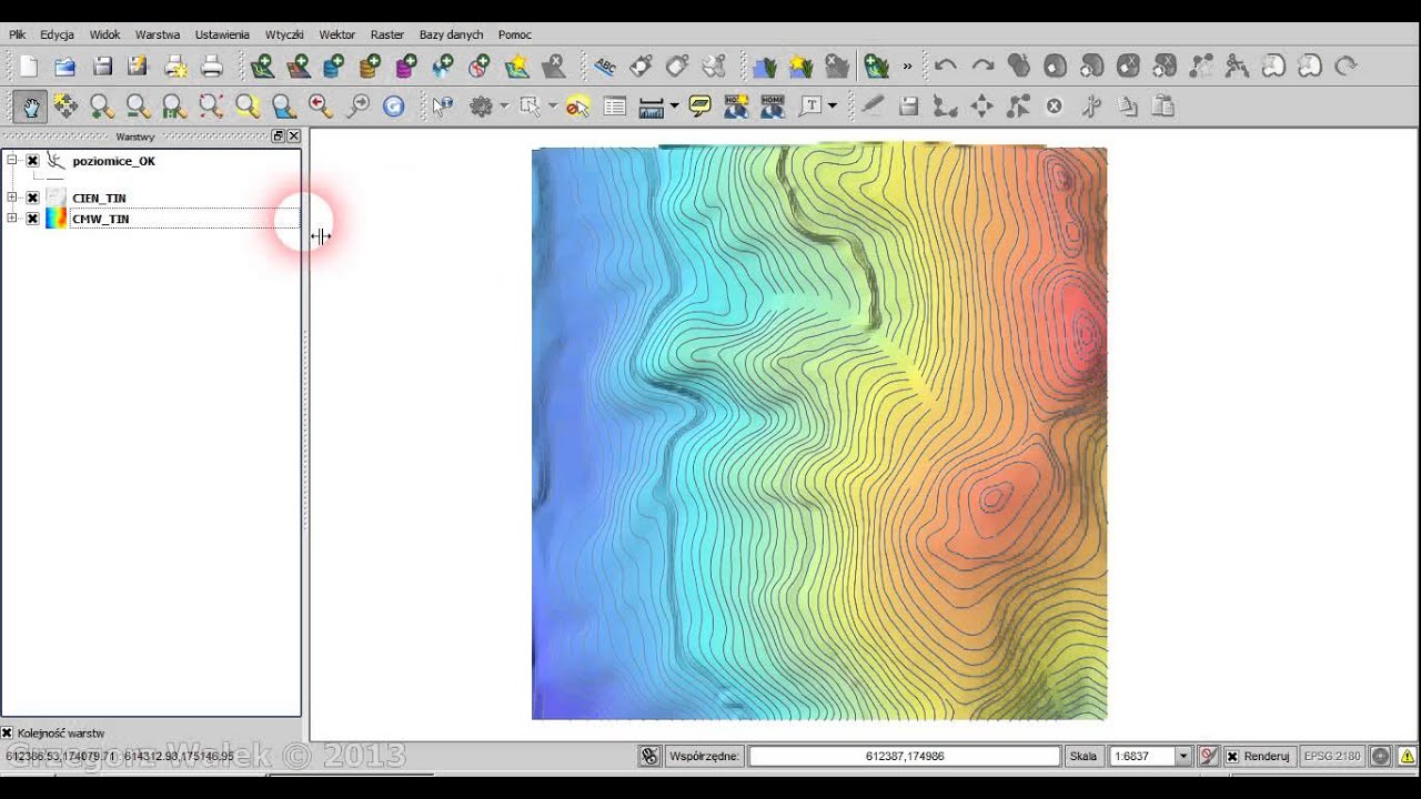 Modelowanie przestrzeni geograficznej - projekt 1, film 3 - QGIS - generowanie CMW i NMT