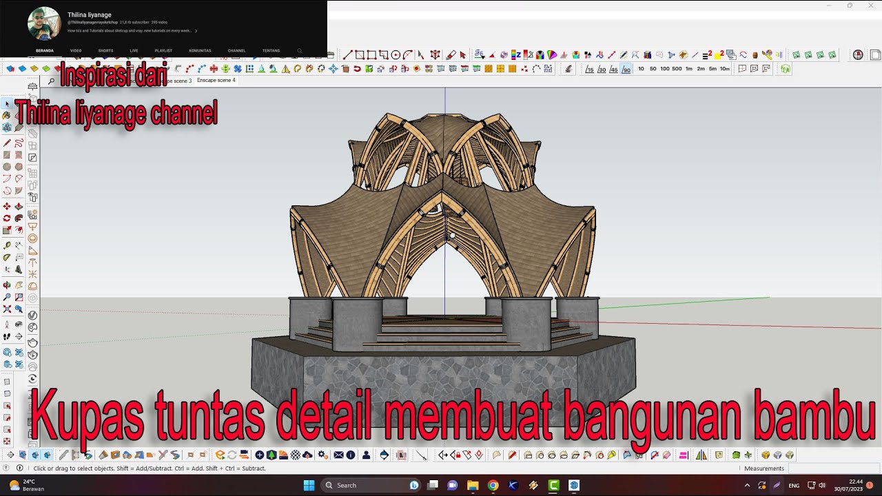 Tutorial detail membuat bangunan bambo ala Thilina Lyanage