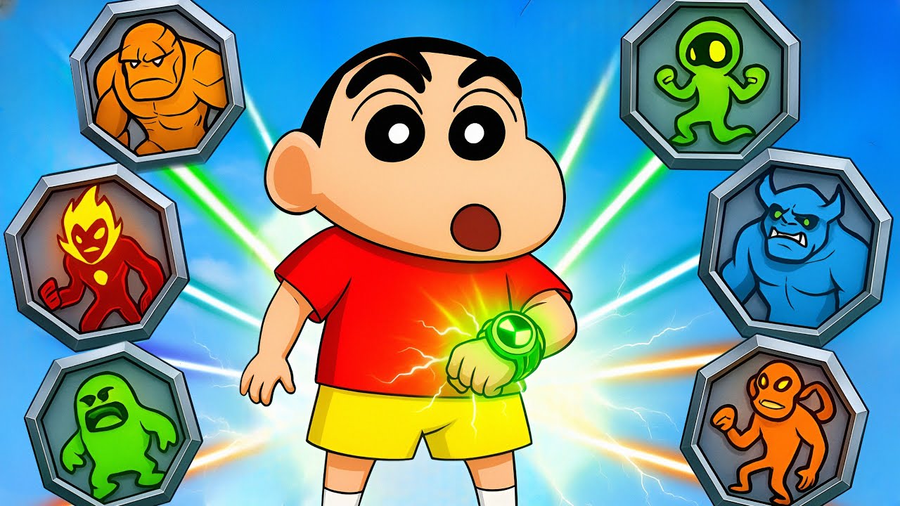 I am Play With BEN 10 Omnitrix With Aliens Gameplay In Tamil | PLAY WITH SHINCHAN