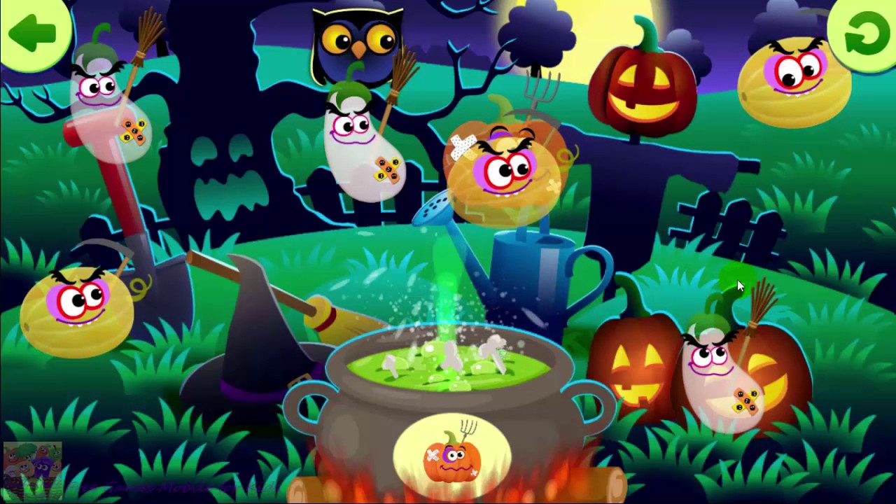 Funny Food Halloween ! Learn Color, Shapes and Development of Thinhking for Kids