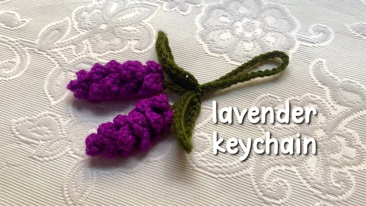 How to Make Crochet Lavender Keychain 🪻 | Easy Crochet Keyring Tutorial for Gifts, Bags & Decor
