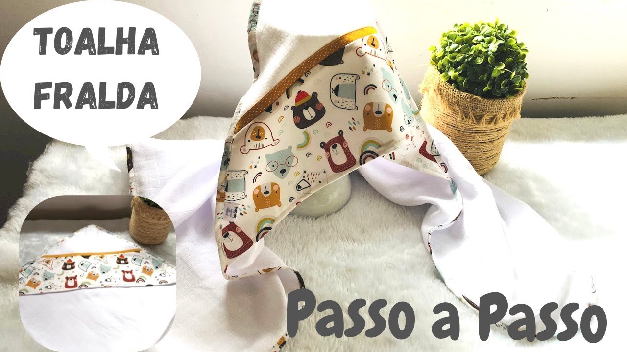 Toalha Fralda com capuz | Enxoval de bebê Prático