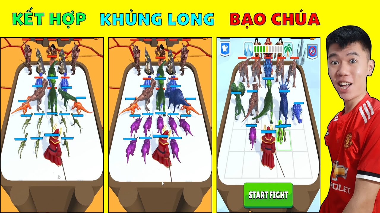 Nhân BiBi Kết Hợp Khủng Long Chiến Đấu Với Khủng Log Bạo Chúa Trong Merge Master - Dinosaur Fusion