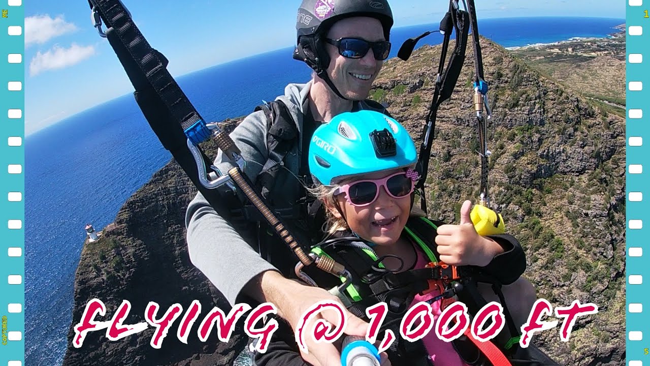 Tandem Paragliding in Hawaii with 6 year old Lucky Lily Ann -- Family Adventure