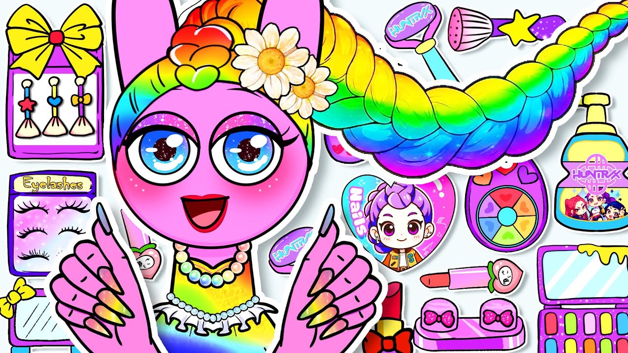 💖Поделки из бумаги💖 Распаковка набора Incredibox Sprunki PINKI: разноцветные волосы + уход за кож...