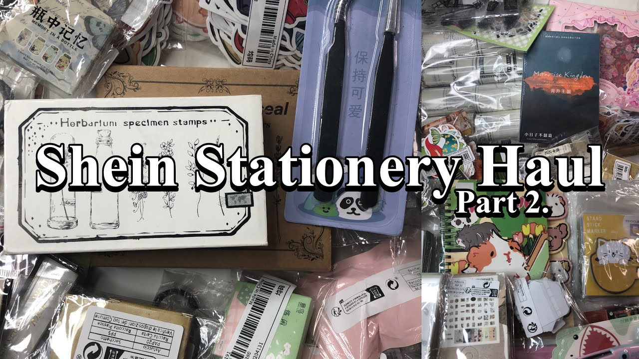 HUGE Shein Stationery Haul // Washi tape, Stickers, Stamps, Postcards, Craft paper, & more Part 2