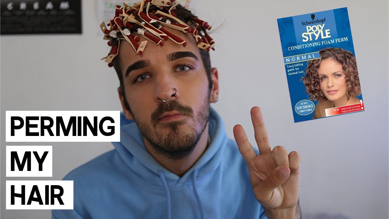 HOW TO PERM MENS HAIR AT HOME FOR LESS THAN £10 - Curly hair, Easy tutorial