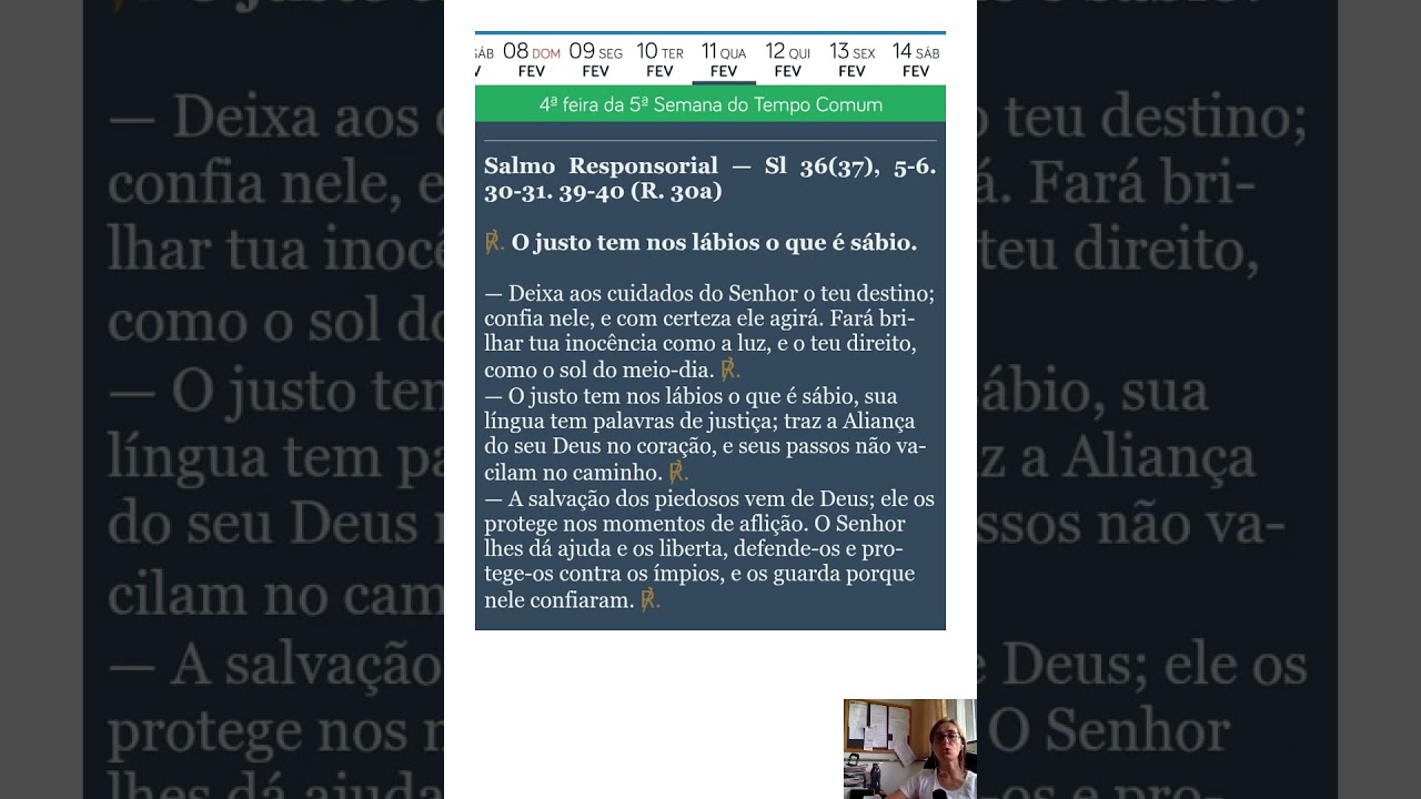 Salmo 36 (37) - O justo tem nos lábios o que é sábio.