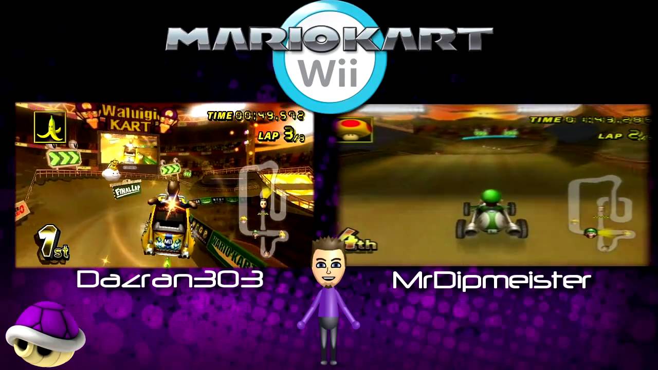 Mario Kart Wii Online Dual View! Grand Prix Match 1-1 (Dazran303 MrDipmeister)