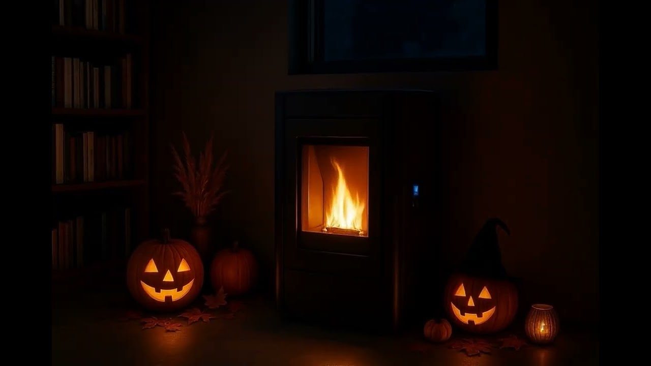 Come and relax at a modern cozy fireplace. 2 hours fire sounds from a real smart oven.