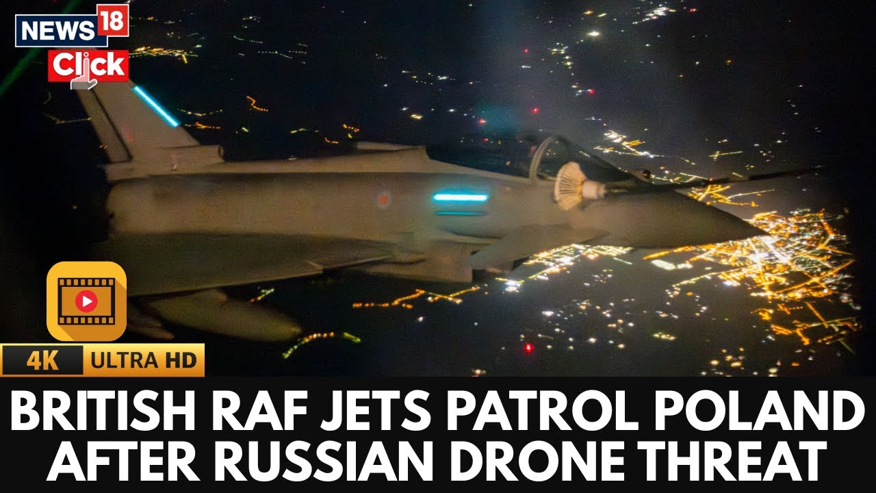 UK Jets in Action: RAF Typhoons Patrol Poland After Russian Drone Warning | NATO Border | 4K