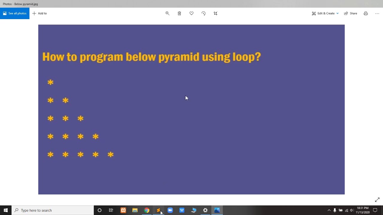 How To Make Below Pyramid Program In PHP Using For LooP