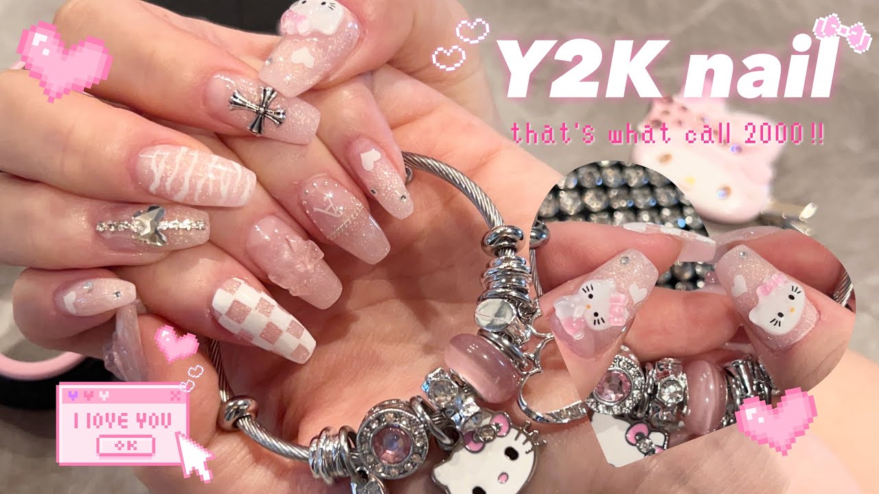 【セルフネイル】How to y2k nail🎀｜キティネイル｜韓国ネイル｜平成ネイル