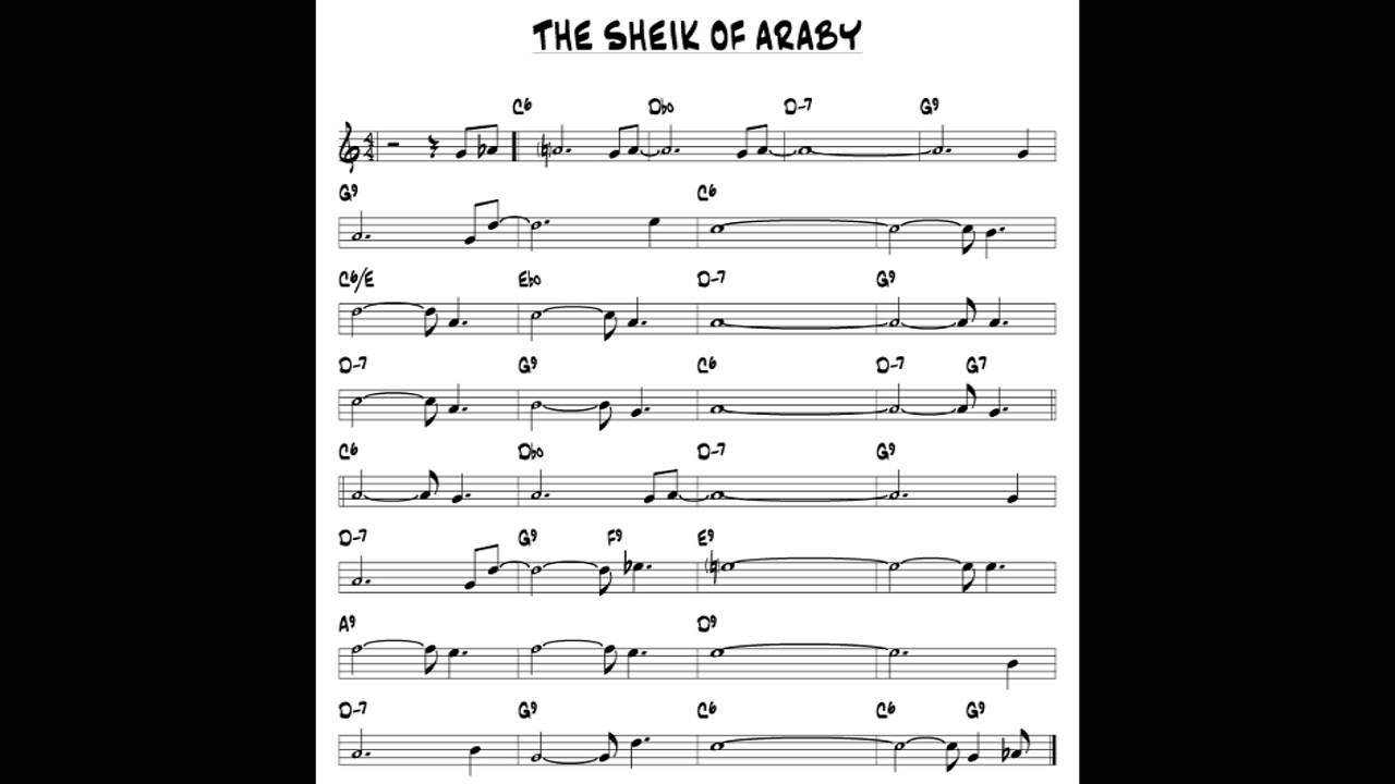 The Sheik of Araby  - Play along - Backing track (Bb key score trumpet/tenor sax/clarinet)