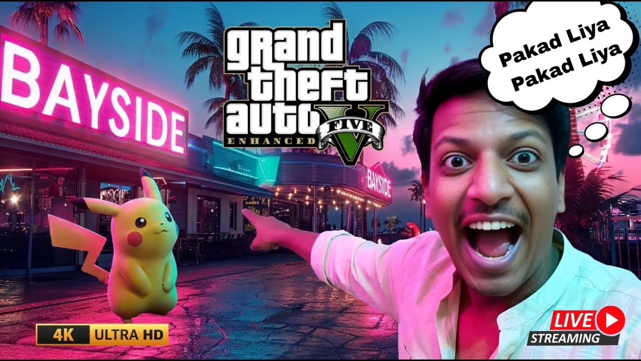 ARREEE PIKACHU ???? 😱 GTA 5 LIVE | Grand Theft Auto V Enhanced | Hindi Gameplay