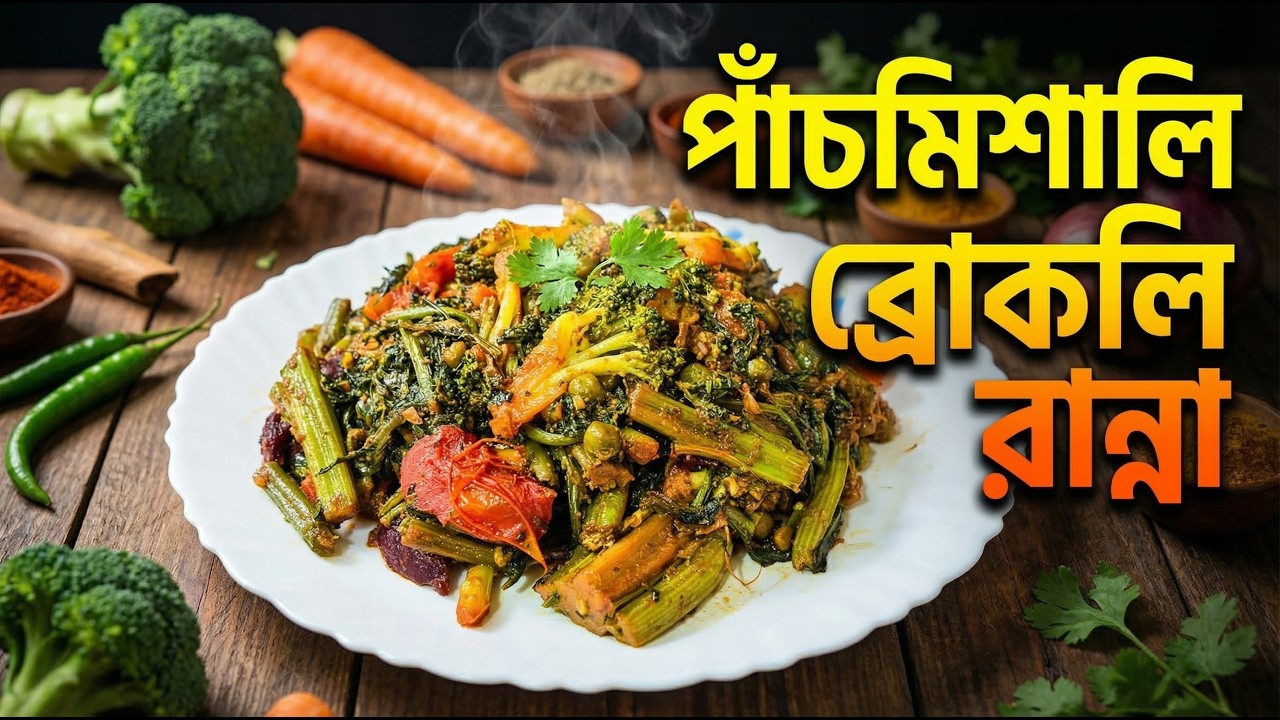 পাঁচমিশালি ও ব্রোকলির নিরামিষ রান্না একবার এই ভাবে করে দেখেন #recipe #viral #food 