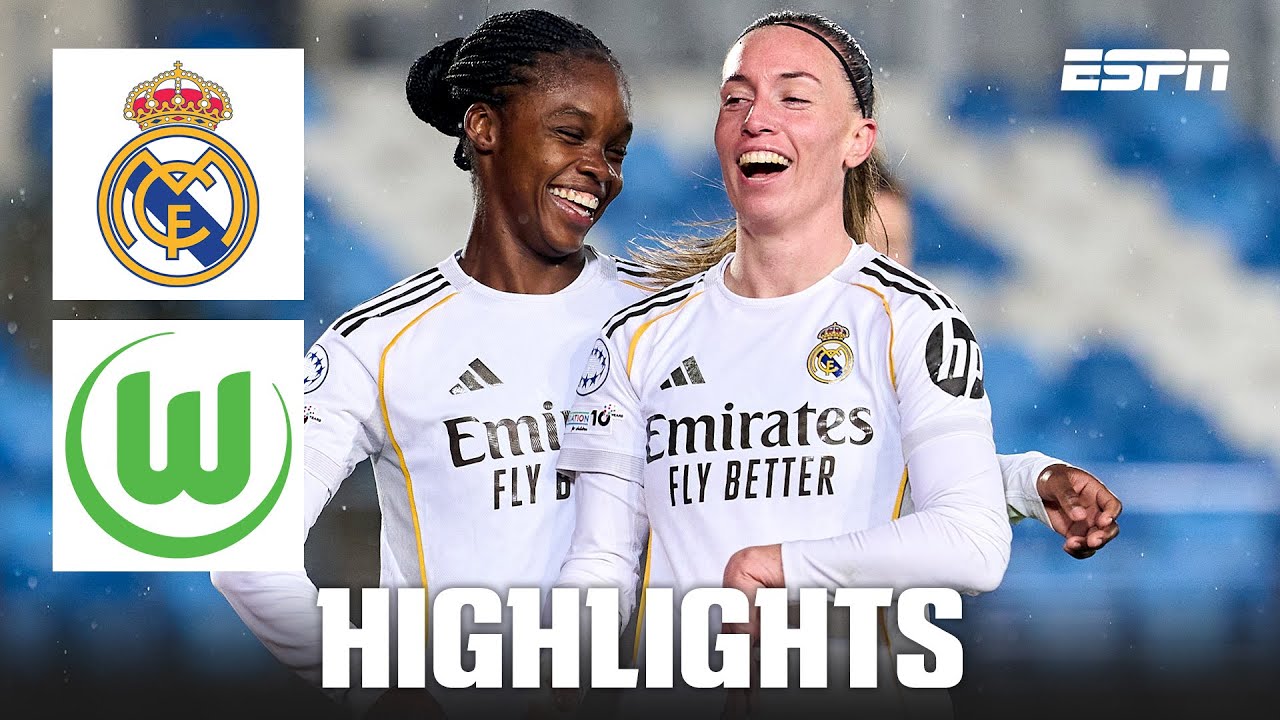 Real Madrid DOMINATE Wolfsburg despite 2 red cards | UEFA Women’s Champions League