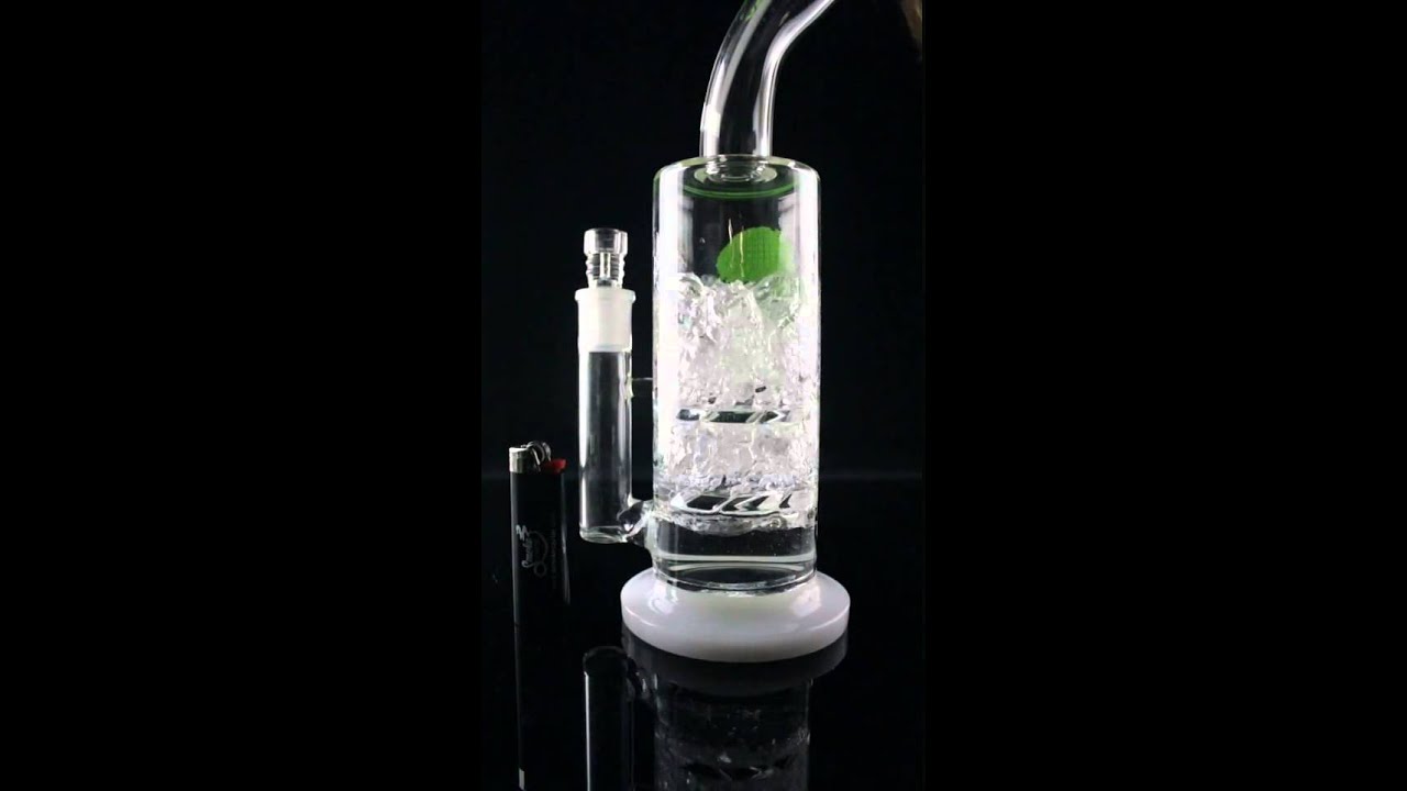 Maverick Glass Double Tornado Fat Can with Bent Neck