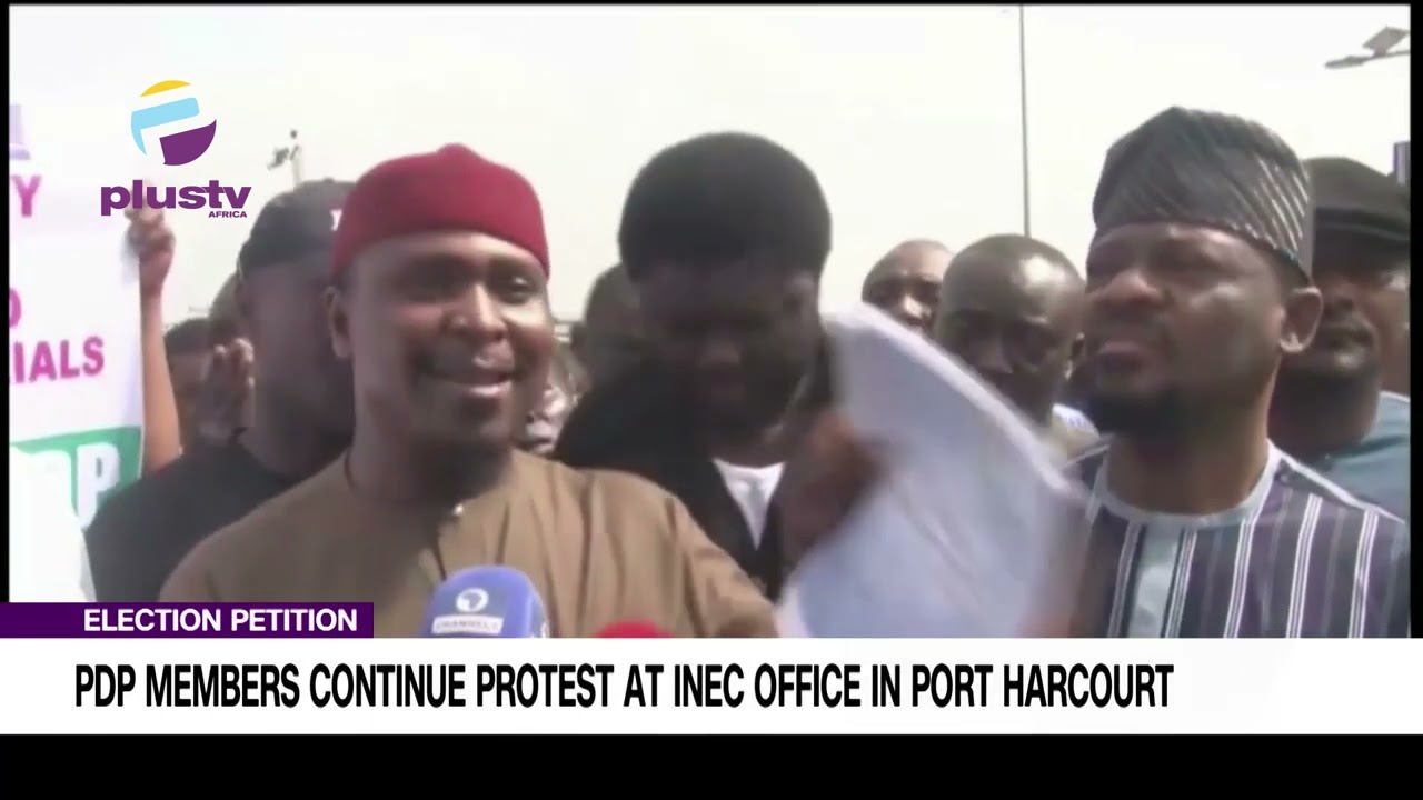 Election Petition: PDP Members Continue Protest At INEC Office In Port Harcourt