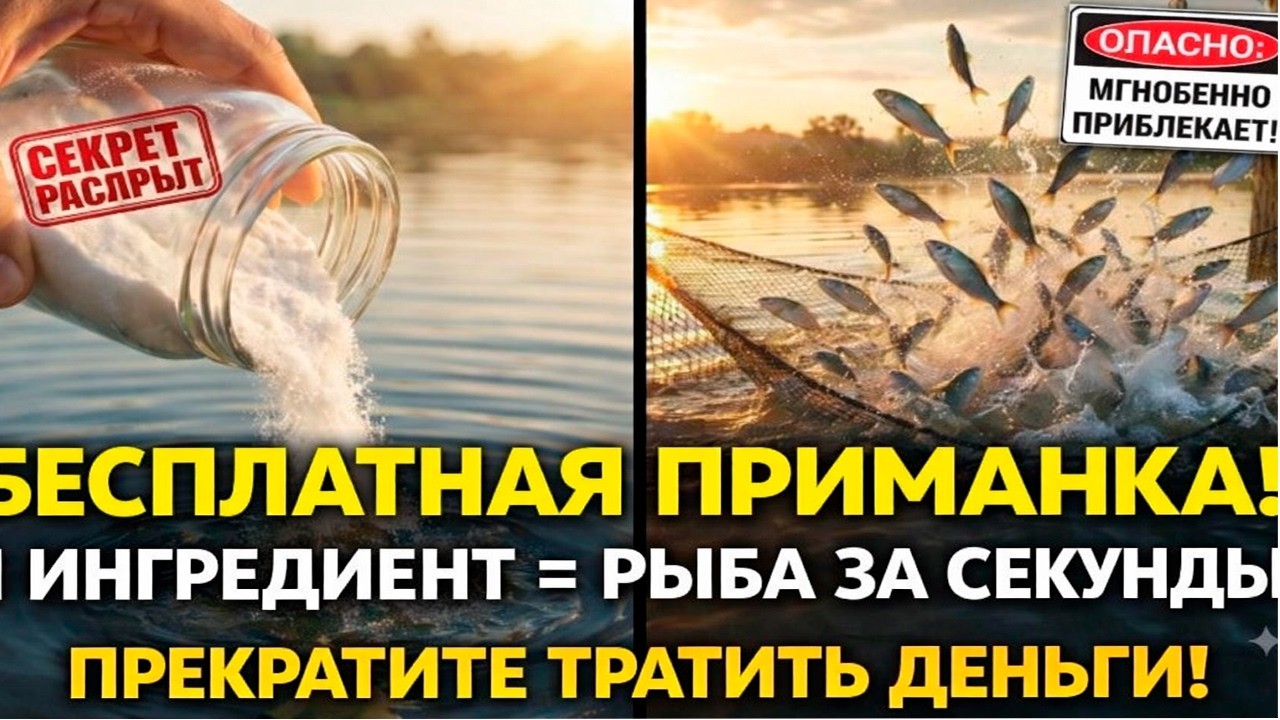 Перестань тратить деньги на приманку! Один простой ингредиент мгновенно привлекает рыбу у тебя дома.