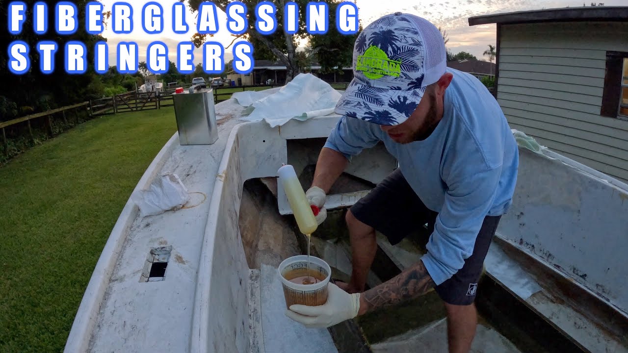 Mako Boats || 171cc Restoration Project || Fiberglassing Stringers
