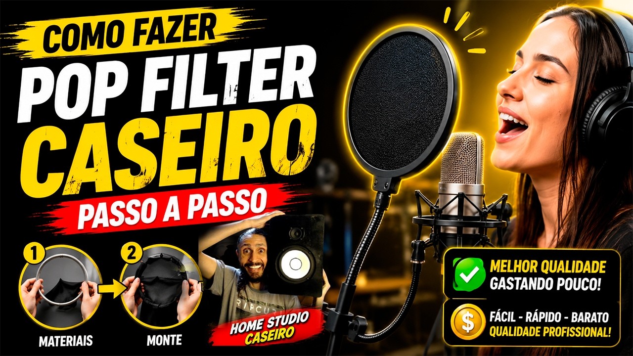 Como fazer Pop filter Caseiro PASSO a PASSO