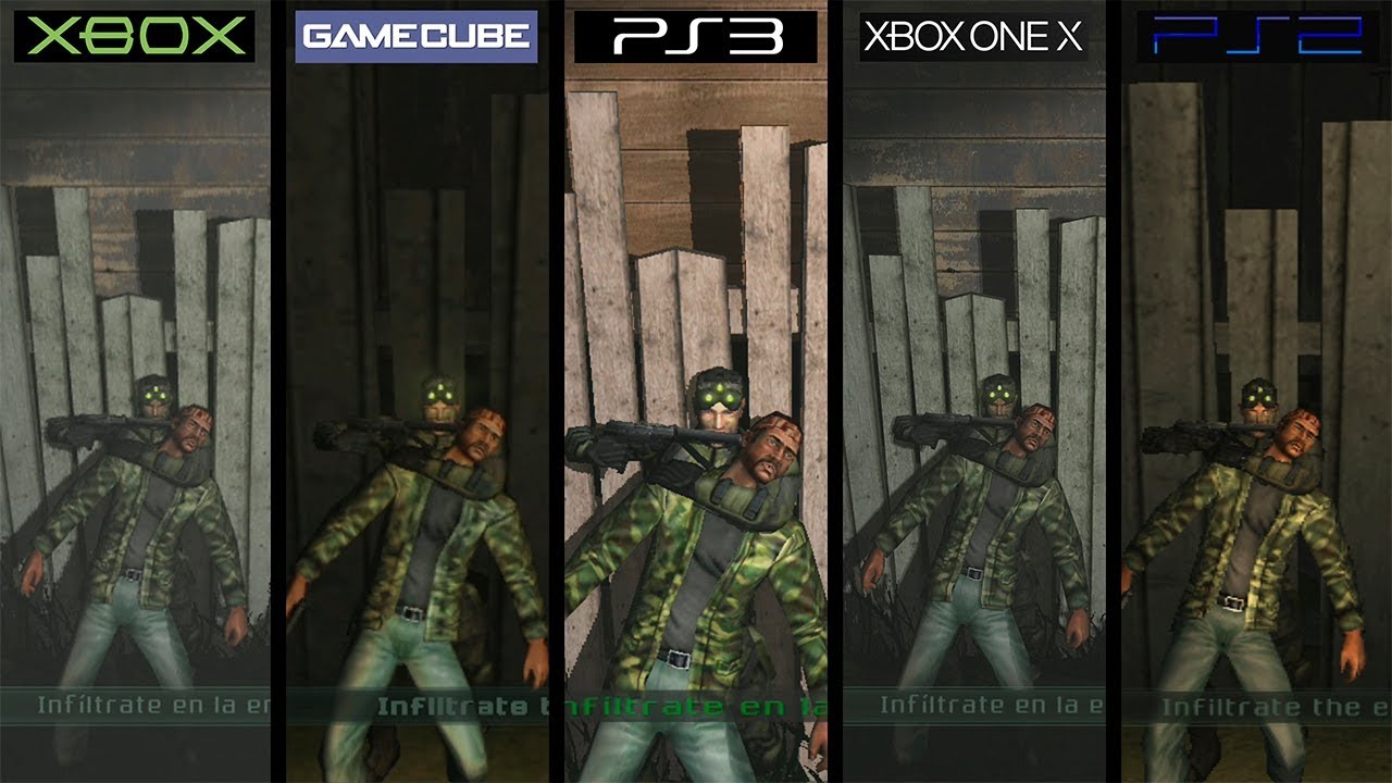 Splinter Cell Pandora Tomorrow | PS2 vs Xbox vs PS3 vs ONE X vs GC | 4K Graphics Comparison