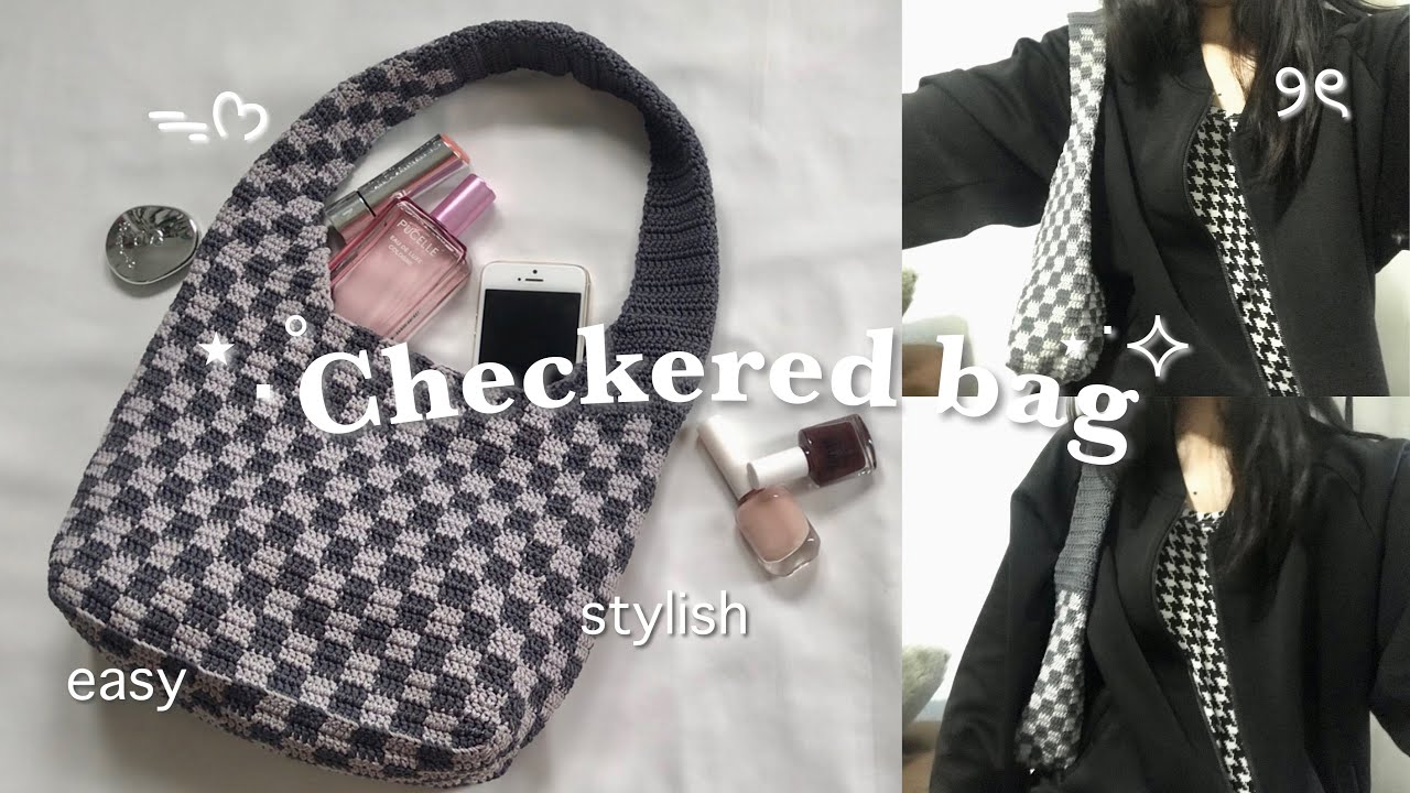 Crochet checkered bag tutorial | tote bag edition 