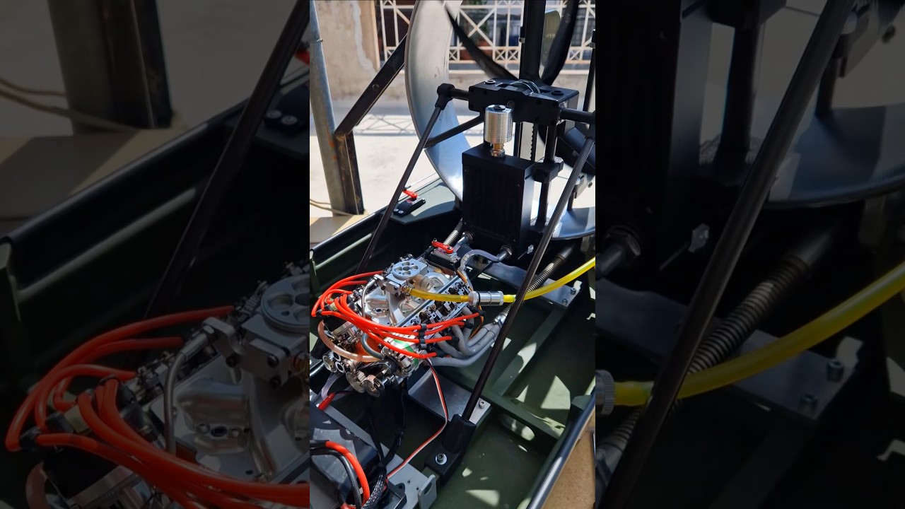 Реакция дроссельной заслонки аэролодки с двигателем V8 объемом 44 куб. см #rc #v8 #engine #airboat