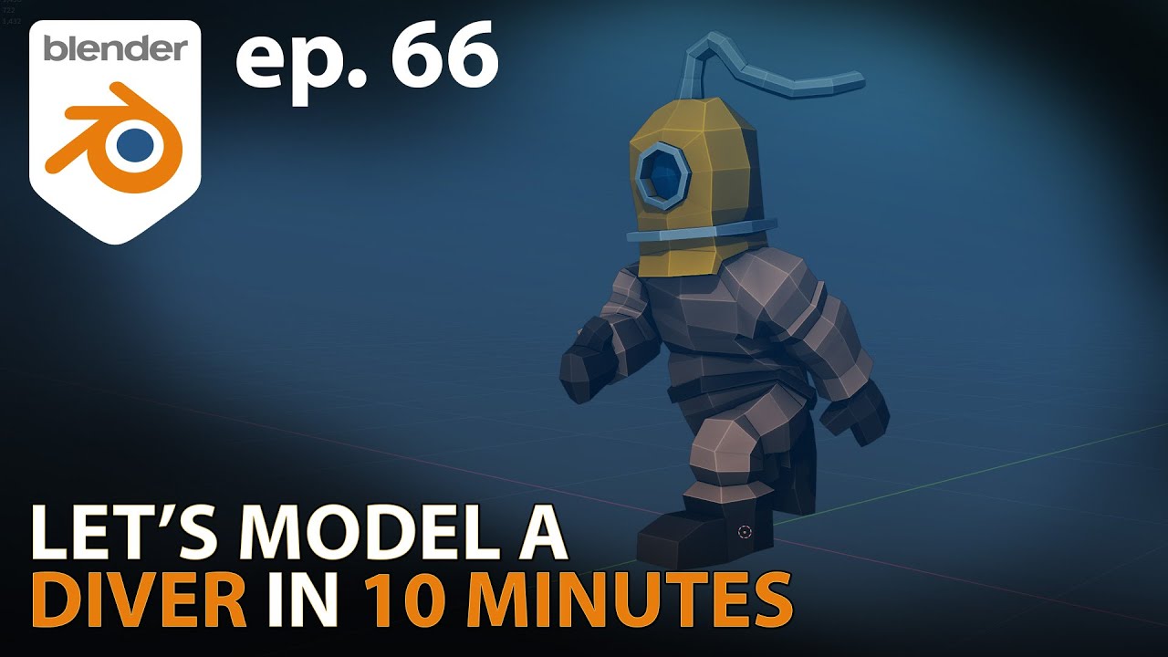 Let's model a RIGGED DIVER in 10 MINUTES - ep. 66 - Blender 2.92