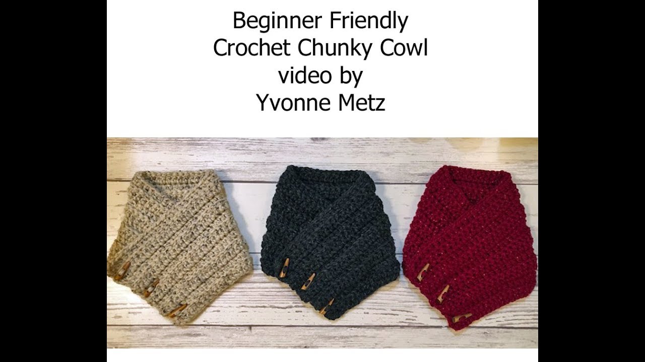Left Handed - Crochet Chunky Ribbed Cowl - Beginner Friendly
