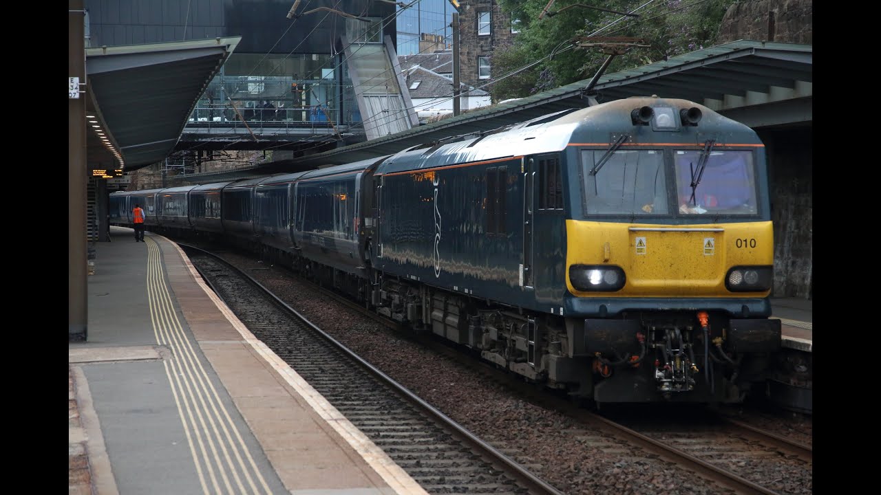 Caledonian Sleeper Class 92s in Edinburgh and Haymarket - July 2022