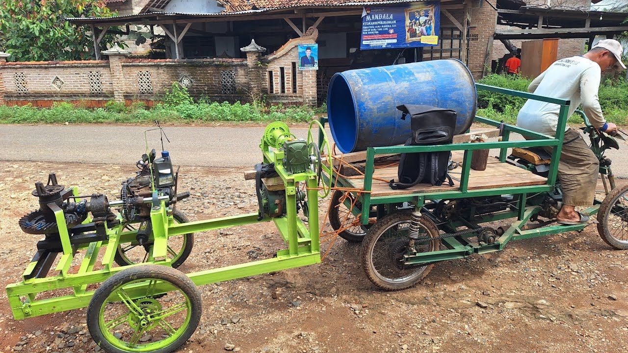 UJI COBA PERDANA BOR SUMUR DARI MESIN BAHAN  BEKAS