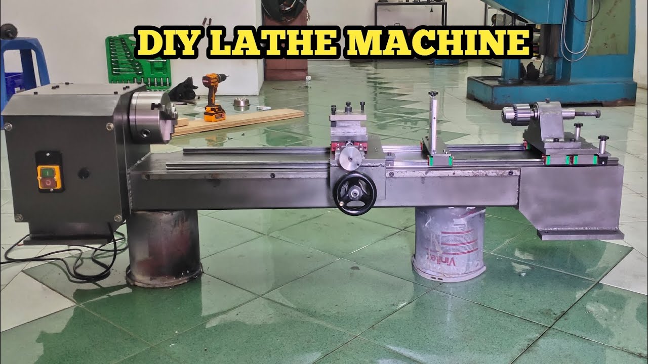Diy simple lathe machine #mesinbubut 