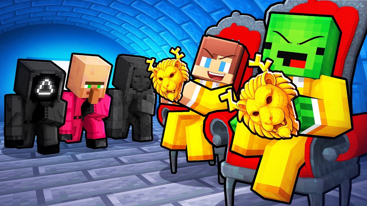JJ and Mikey Prank Villagers as VIP in Squid Game in Minecraft (Maizen)