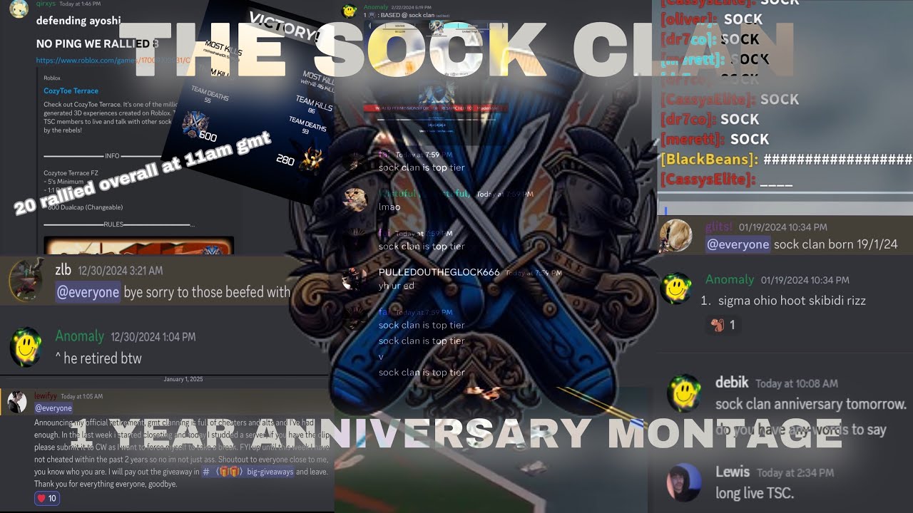 THE SOCK CLAN | 1-Year anniversary montage | Roblox sword fighting