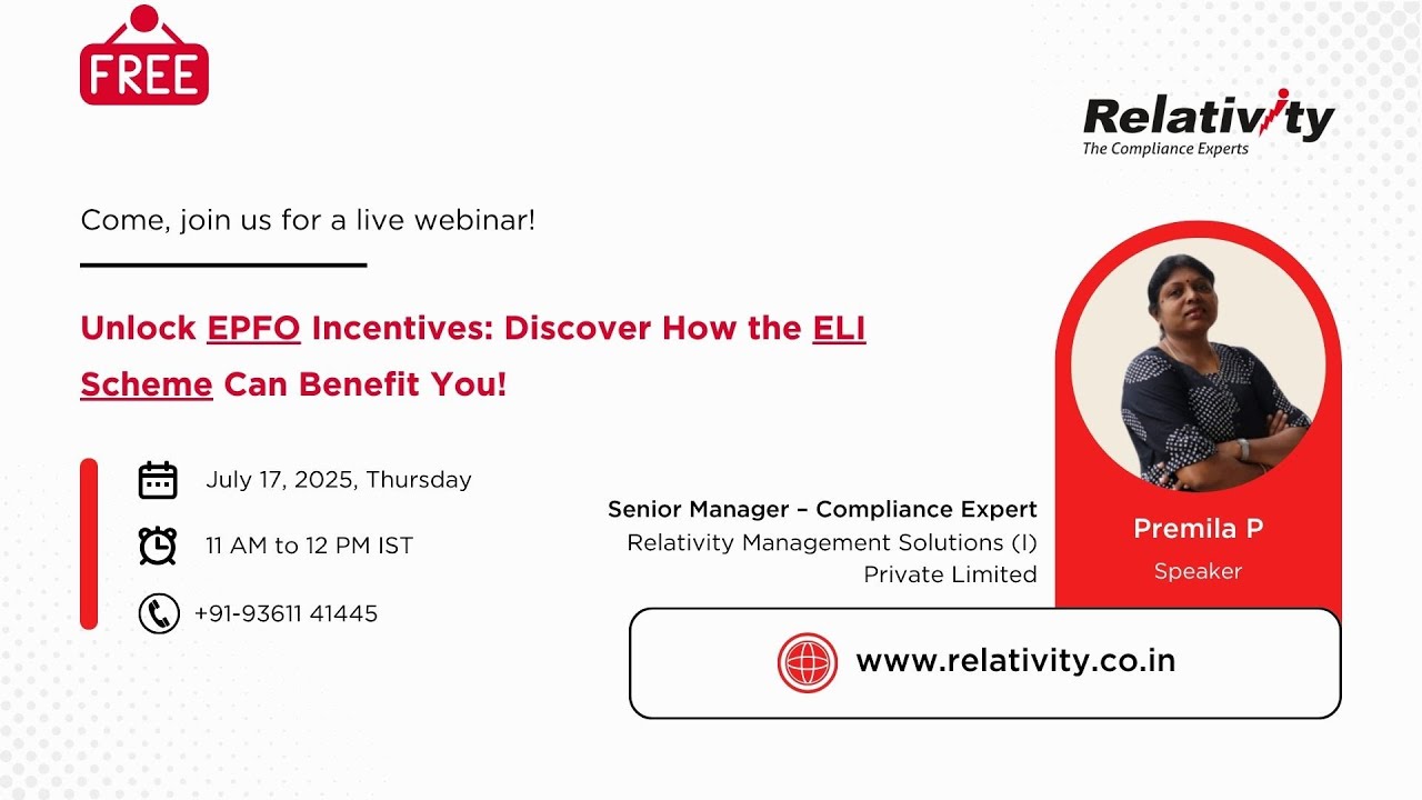 Webinar on ELI Scheme under EPFO   What & How to Avail the Benefits? - July 2025