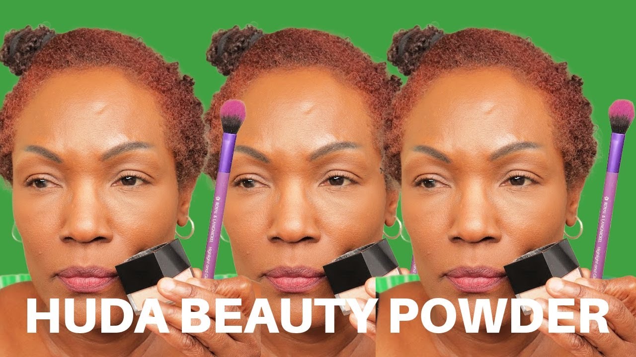 The Huda Beauty Peach Pie Setting Powder Work With a Brush